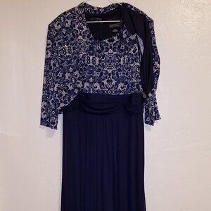Jessica Howard Navy Formal Mother of the Bride Maxi Dress & Jacket